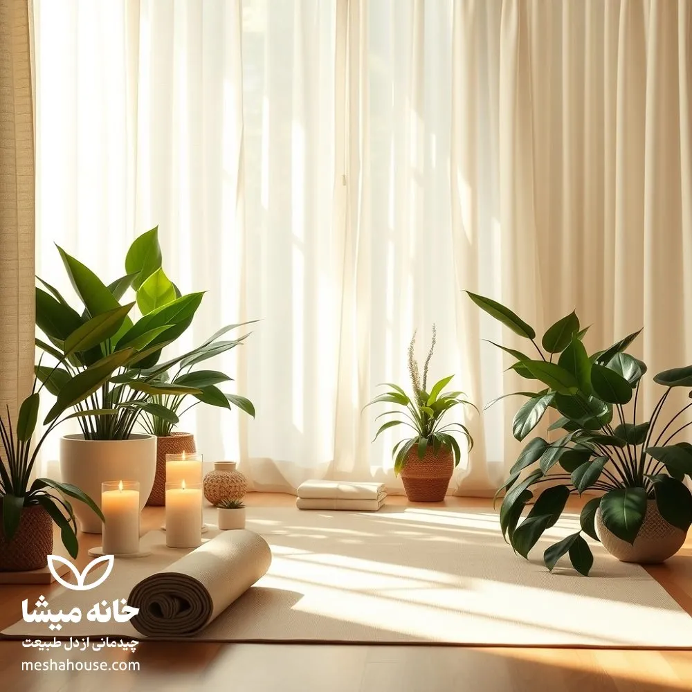 ایجاد یک کنج دنج برای مدیتیشن با استفاده از وسایل چوبی و حصیری 14 63655