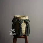 گلدان حصیری + دورگلدان مکرومه (سبز) - Image 4